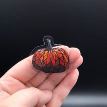 Load image into Gallery viewer, Clear Stained Glass Pumpkin Sticker - Anxiety Productions
