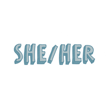 Load image into Gallery viewer, Pronoun stickers: She/her he/him they/them ze/hir - Anxiety Productions

