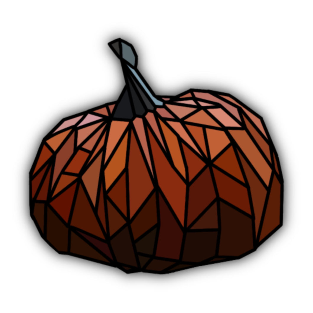 Clear Stained Glass Pumpkin Sticker - Anxiety Productions